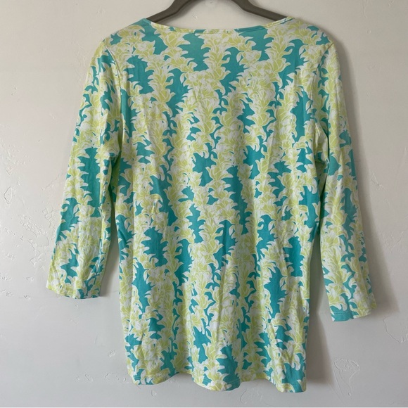 Pendleton long sleeve 100% cotton T-shirt. Turquoise and lime green. Size M - Picture 6 of 9